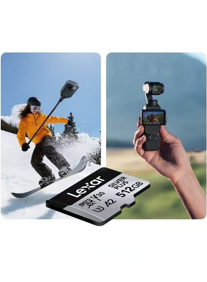 Lexar Industrial Store Lexar Silver Plus 512GB Memory Card, High-Speed Performance, Compatible With Dji Drones, Action Cameras, Tablets, Dashcams, And More - Image 4