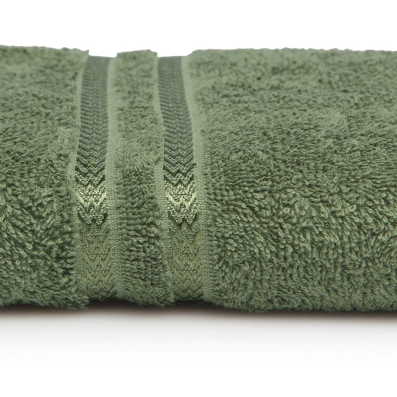 Welspun 100 Cotton Bath Towel Quick Dry High Absorbency Attractive Border 380 GSM Green Cotton Towels for Bath - Image 4