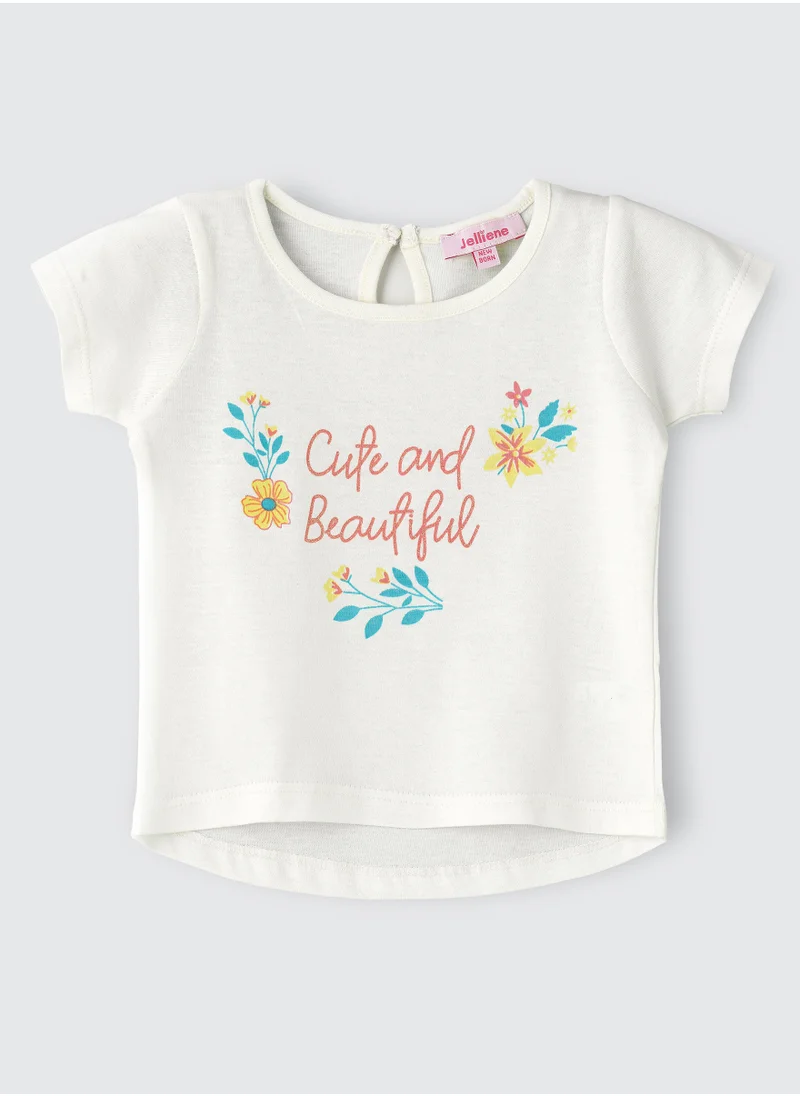 جيلين Cute and Beautiful Floral Cotton Top for Infant Girls