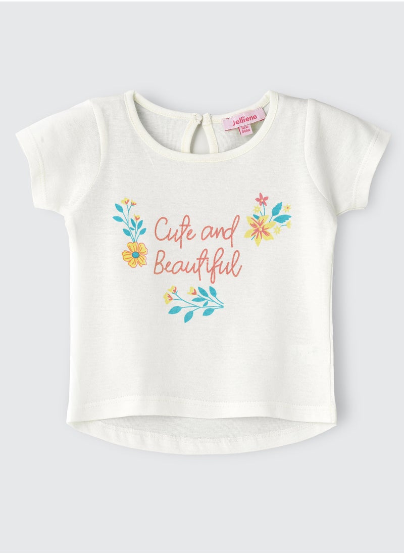 Jelliene Cute and Beautiful Floral Cotton Top for Infant Girls  - Image 1