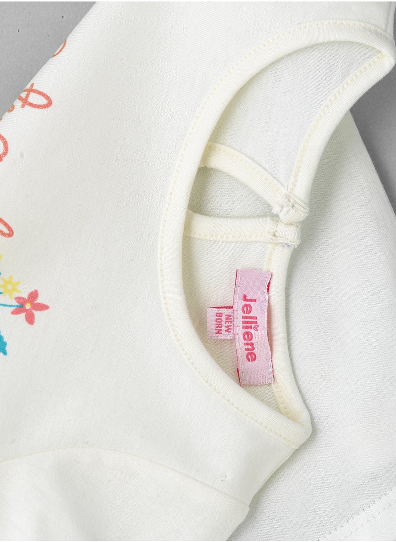 Jelliene Cute and Beautiful Floral Cotton Top for Infant Girls  - Image 4