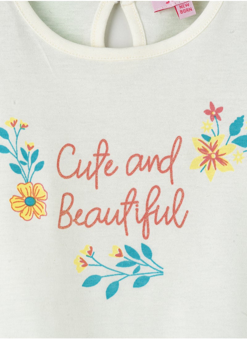 Jelliene Cute and Beautiful Floral Cotton Top for Infant Girls  - Image 3