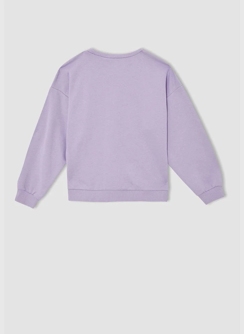 DeFacto Regular Fit Long Sleeve Text Print Sweatshirt