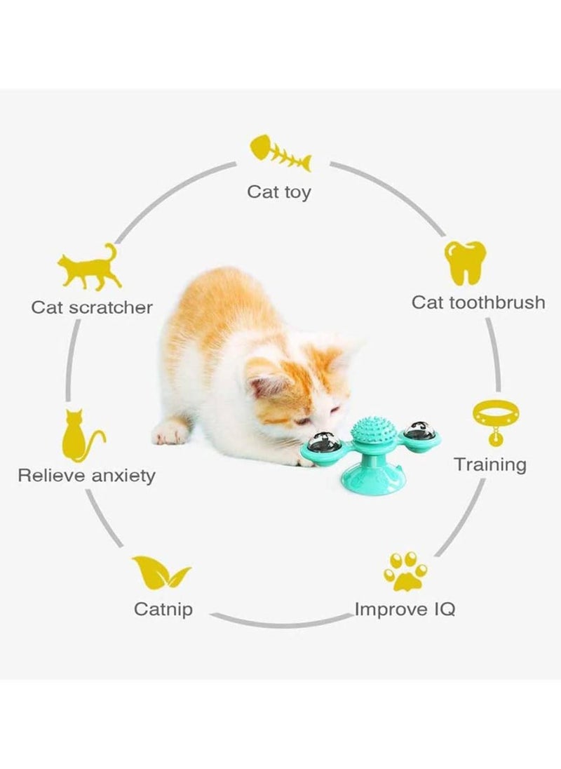 Interactive Cat Toys with Suction Cup, Windmill Cats Toy Soft Scratch Hair Brush Silicone Transparent Ball Washable Cat Grooming Shedding Massage for Pet Cats (Multicolor) - pzsku/Z3A041E7C744CC3C69889Z/45/_/1702903164/80bcefc8-cfda-470a-83ac-35b84682ff38