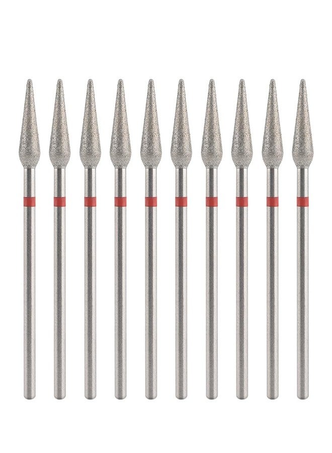 KADS Carbide Diamond Sanding Bit for Nail Prep Shaping, Upgrade Nail Drill Tips for Manicure Salon Cuticle Remove (10Pcs Pointed Cone Shape) - Image 1