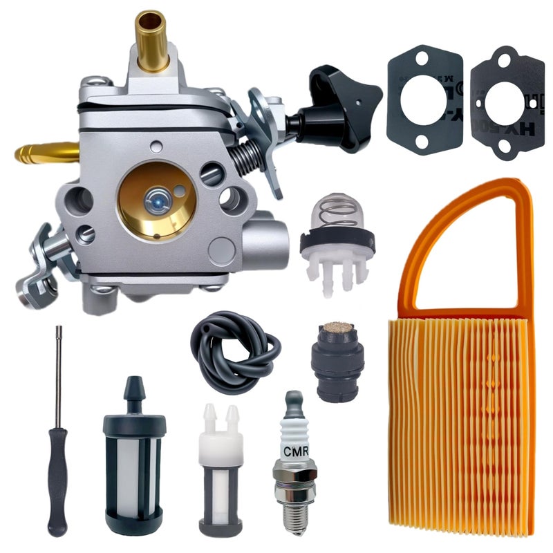 Mikatesi BR600 Carburetor Kit for Stihl BR500 BR550 BR600 BR700 BR 500 550 600 700 Backpack Leaf Blower Replaces Zama C1QS183 42821200606 Parts with 4282 141 0300 Air Filter Tank Vent Kit