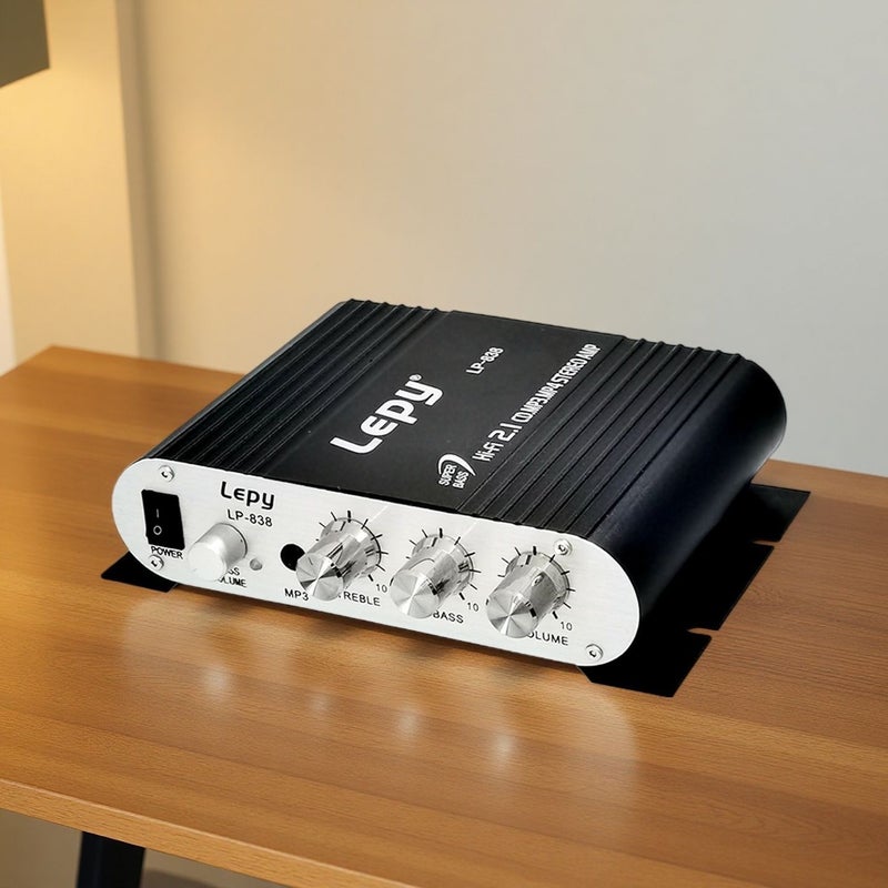 1pc 600W High Power 2.1 Channel Mini Amplifier Hifi Stereo Bass Boost Treble Control 3.5Mm Input Car Home Theater Computer TV Black - Image 2