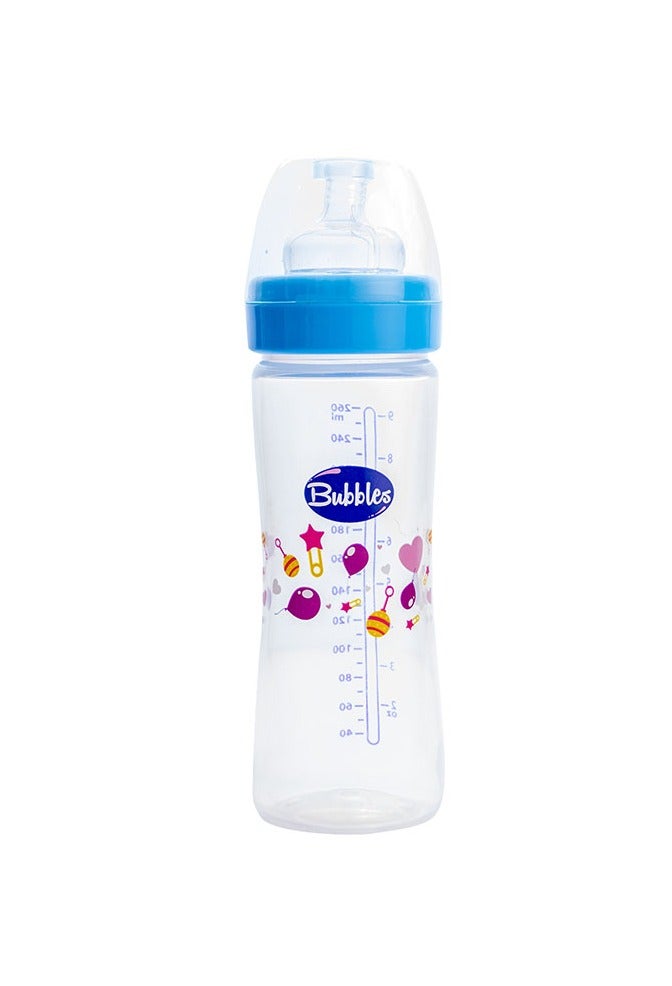 Bubbles Classic feeding bottle without hand 270ml Blue - Multishape - Image 1