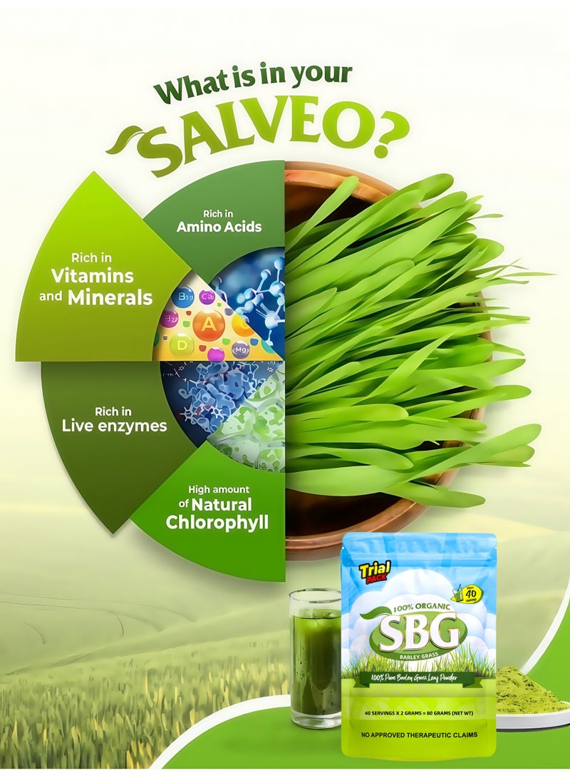  إس بي جي مسحوق عشبة شعير عضوي نقي 80 جرام 2 قطعة 100 بالمائة طبيعي مزروع في أستراليا لدعم الصحة اليومية - Image 3