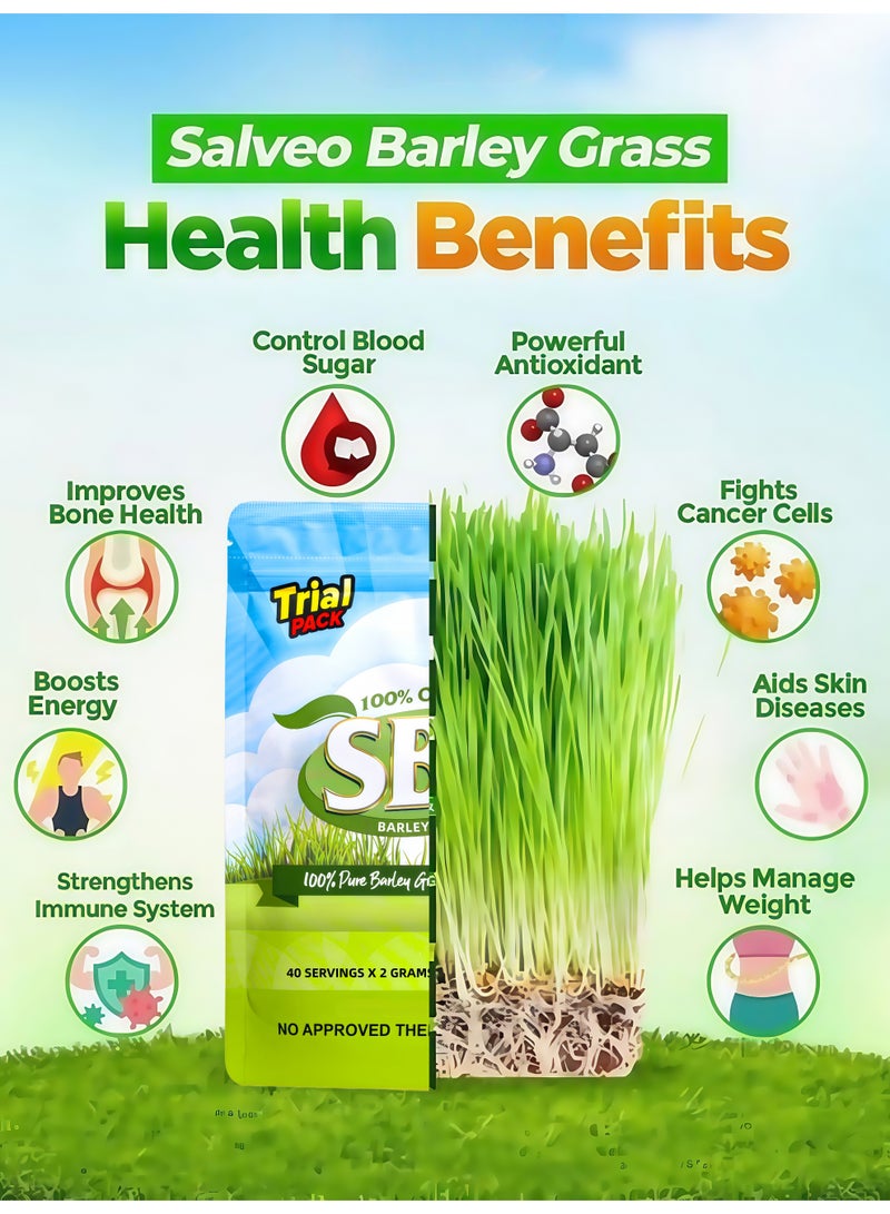  إس بي جي مسحوق عشبة شعير عضوي نقي 80 جرام 2 قطعة 100 بالمائة طبيعي مزروع في أستراليا لدعم الصحة اليومية - Image 2