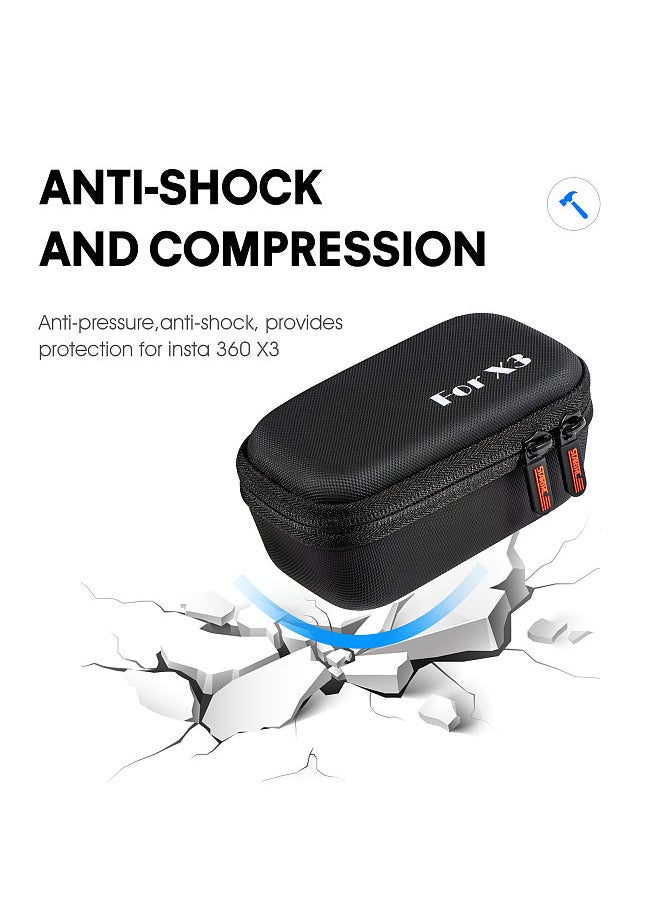 STARTRC Portable Sports Camera Storage Bag Small Carrying Case Hardshell Protective Case Shockproof Waterproof with Wrist Strap Carabiner Compatible with Insta360 X3  - Image 3