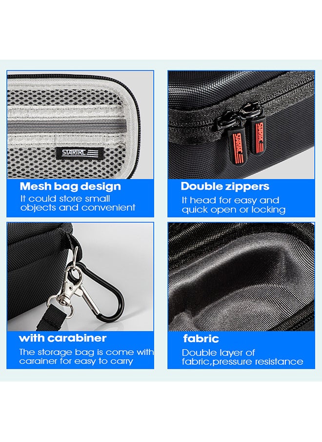 Portable Sports Camera Storage Bag Small Carrying Case Hardshell Protective Case Shockproof Waterproof with Wrist Strap Carabiner Compatible with Insta360 X3