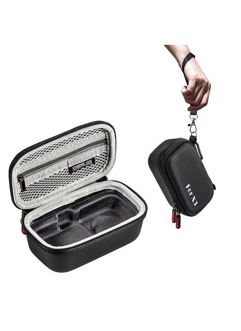Portable Sports Camera Storage Bag Small Carrying Case Hardshell Protective Case Shockproof Waterproof with Wrist Strap Carabiner Compatible with Insta360 X3