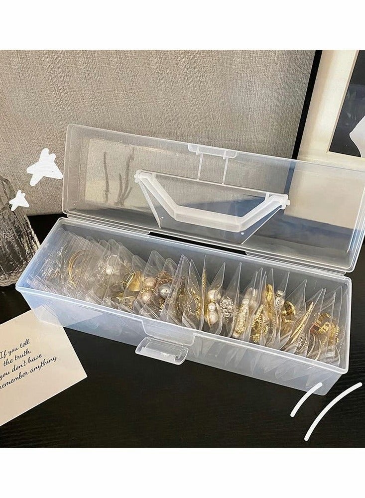 KASTWAVE Small Portable Jewelry Box and 50 Pack Clear Jewelry bag - Image 1