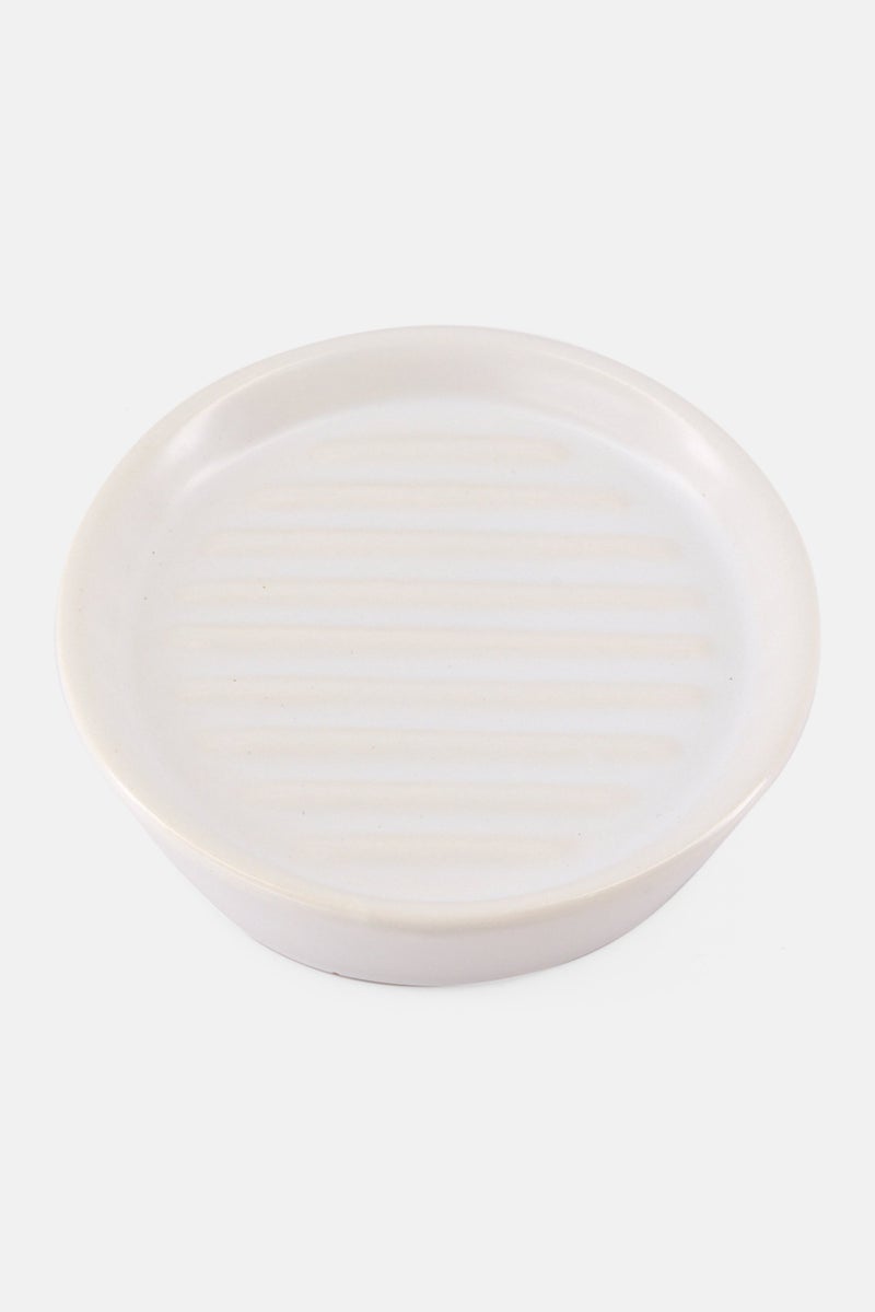 Muy Mucho Stoneware Soap Holder 10,5 x 3 cm, White  - Image 3