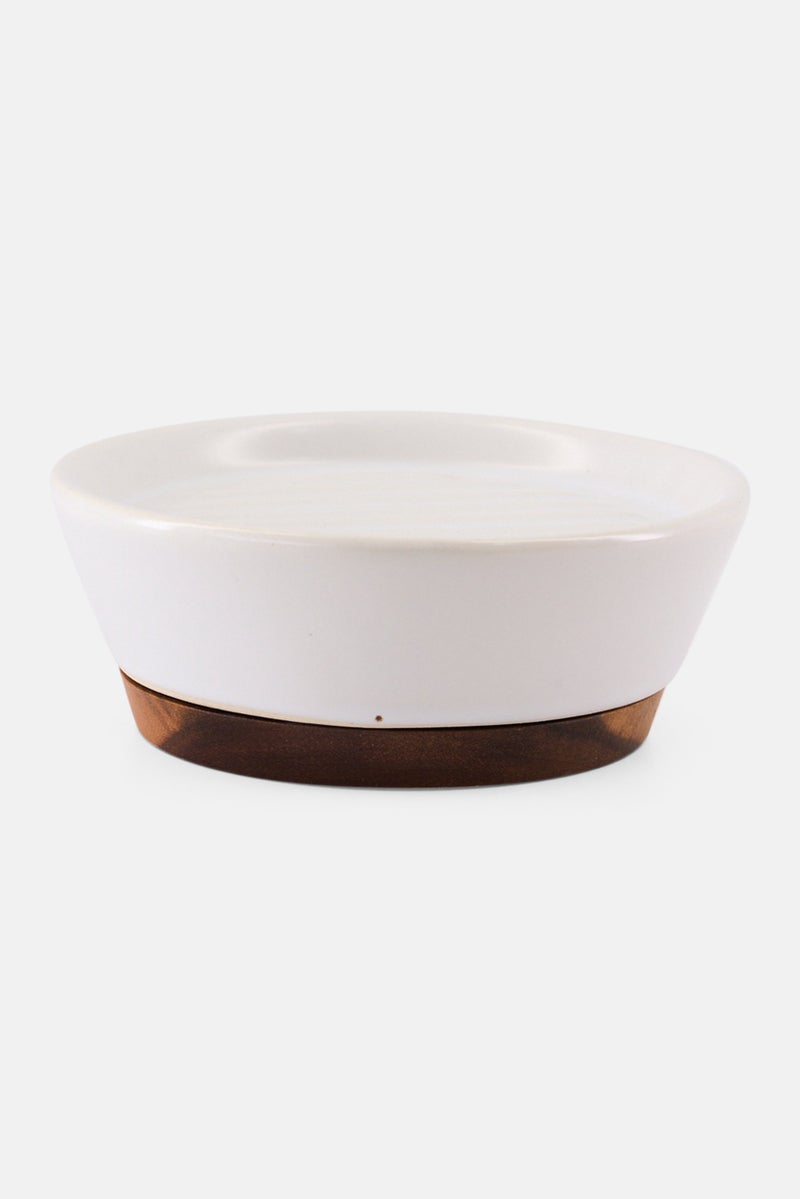 Muy Mucho Stoneware Soap Holder 10,5 x 3 cm, White  - Image 1