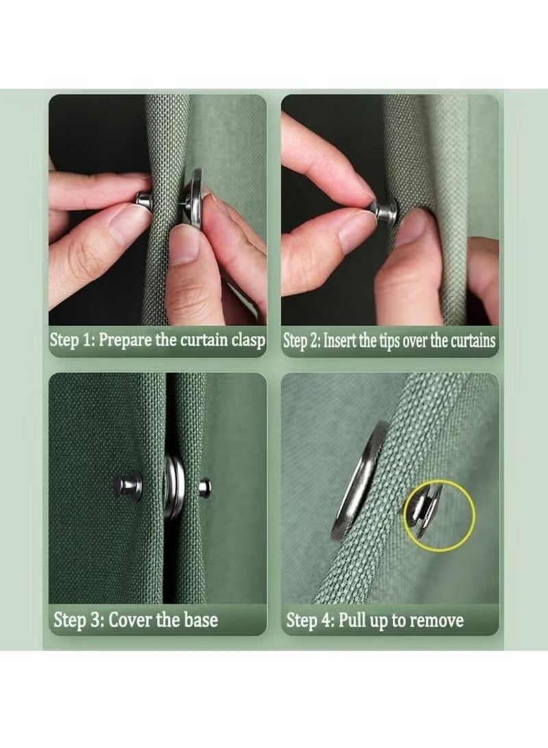 16 Pairs Double-Sided Magnetic Curtain Clips for Light Control, Ideal for Home, Bedroom, and Office - Image 4