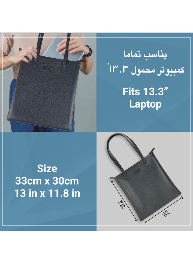 LeArt Tote Bag for Women - Medium, Waterproof, Lightweight Zipper Bag for Women | Tote Bags for Women | Women's Totes | Handbags for Women (Black) - Image 4