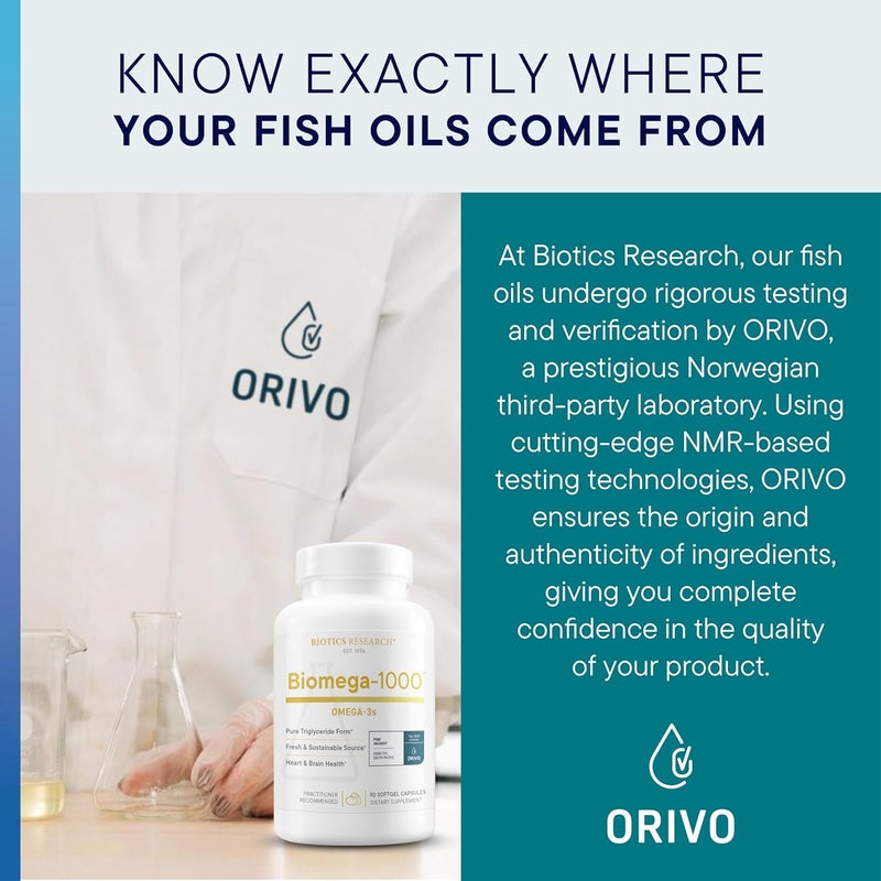 Biotics Research Biomega1000 Omega 3 Fish Oil with EPADHA Omega3 Fatty Acids 1000 mg Highly Concentrated Fish Oil for Women  Men Supports Immune Brain  Heart Health90 Softgels - Image 5