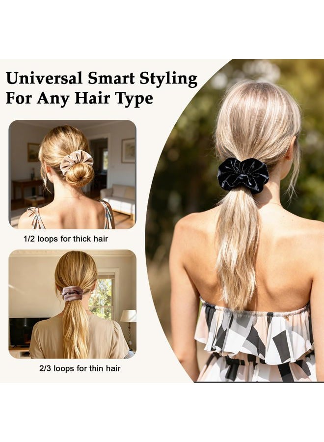 SEVEN STYLE 36 Pcs Hair Scrunchies Velvet Elastic Hair Bands Scrunchy Hair Ties Ropes Scrunchie for Women or Girls Hair Accessories - 36 Assorted Colors Scrunchies (36 PCS Velvet Hair Scrunchies) - Image 3