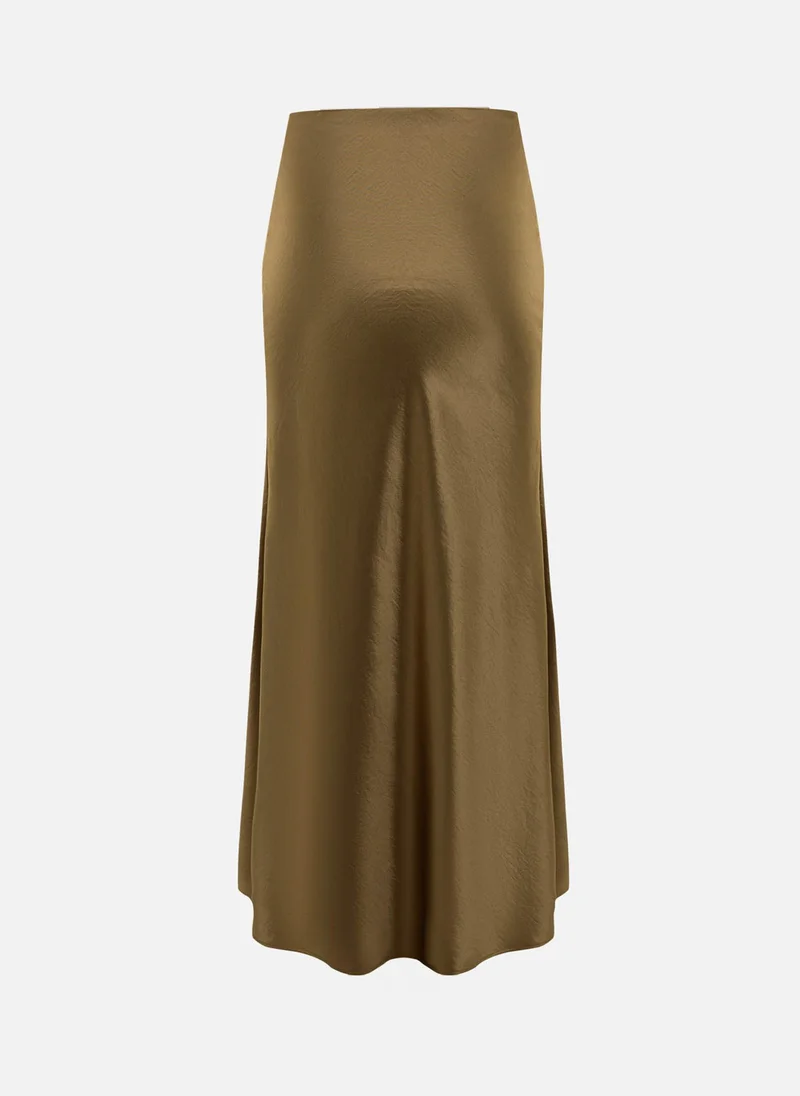 Lichi  Floor-length maxi skirt in crinkled satin for Women | Best Price UAE
