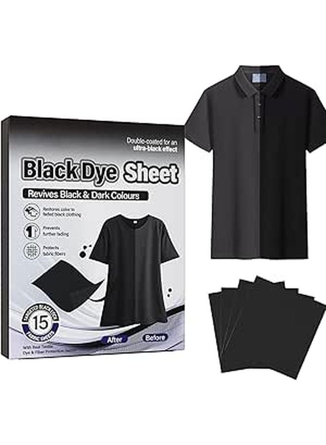 صبغة الملابس السوداء 15 منشفة غسيل مُجددة للألوان العناية بالأقمشة استعادة الملابس - Image 1