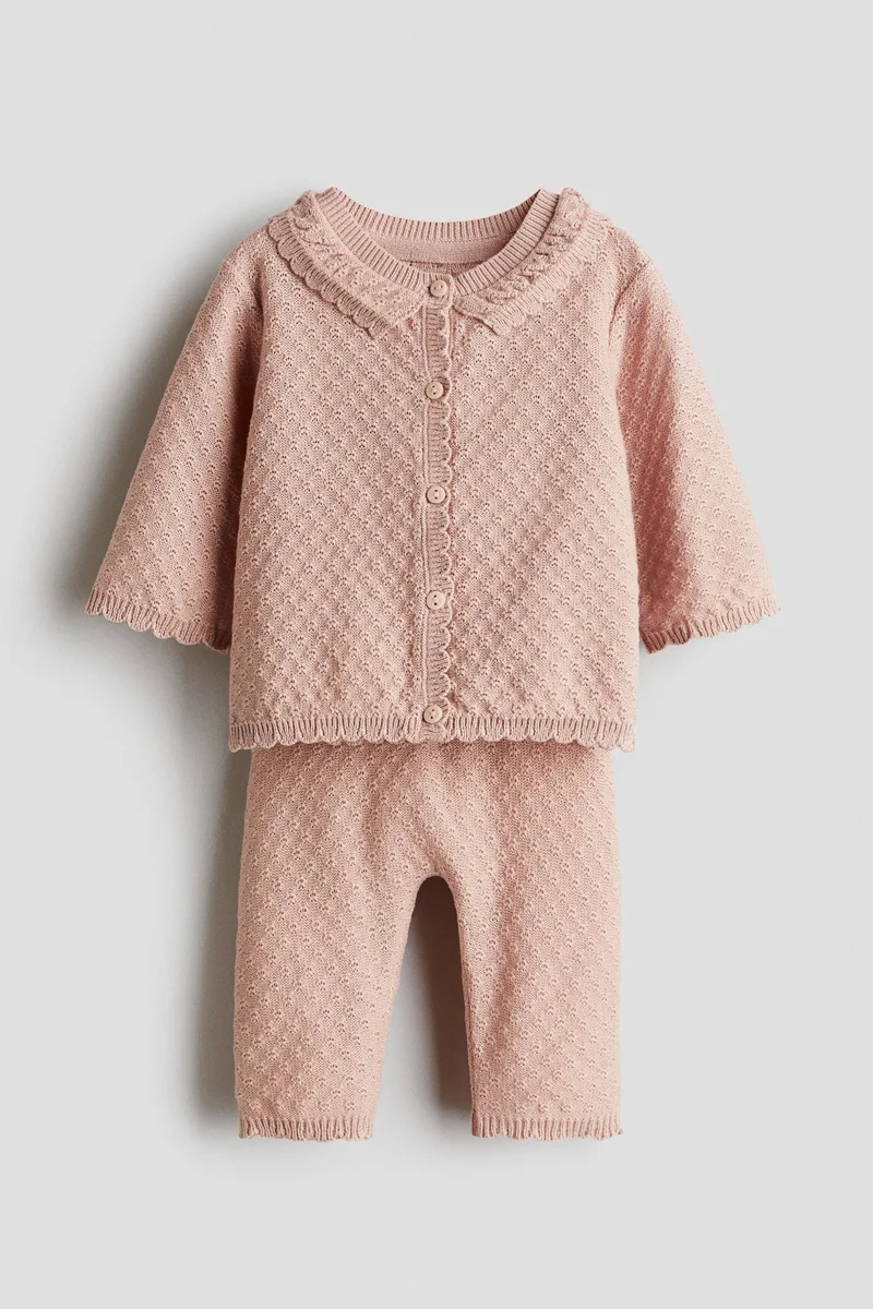 H&M 2-piece pointelle-knit cotton set