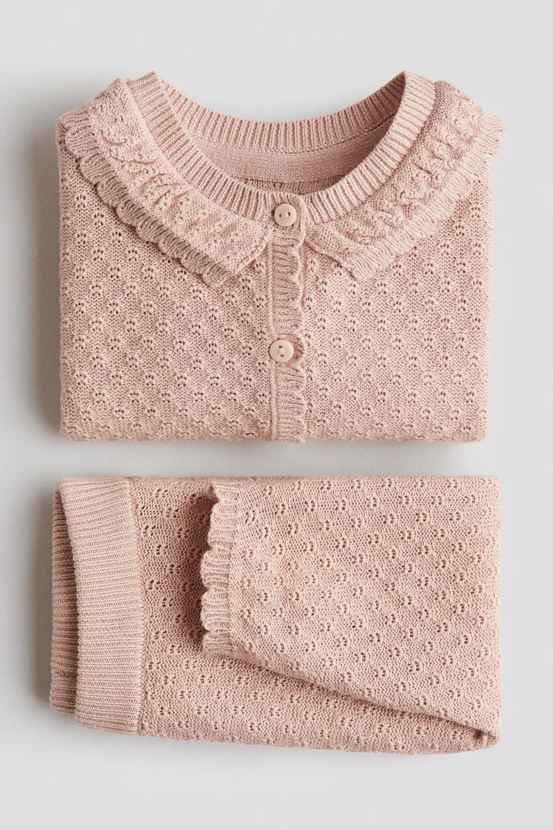 H&M 2-piece pointelle-knit cotton set