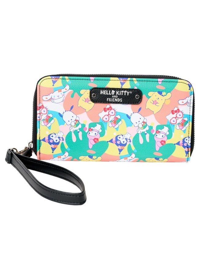 Hello Kitty Wallet Wristlet Zip Clutch Faux Leather Pochacco Kuromi Cinnamoroll  - Image 1