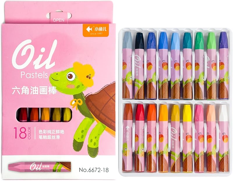 Oil Pastels - Wax Crayons, Set Of 18 Color, For Kids Above 6 Years & Adults, Rich Colors For Drawing, Sketching, Blending & Art Projects (Turtle Packaging)