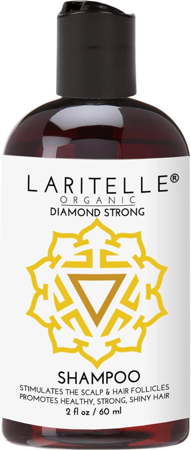 Laritelle Organic Travel Size Shampoo 2 oz Hair Loss Prevention Strengthening Follicle Stimulating Argan Rosemary Lemongrass Ginger Cedarwood NO GMO Sulfate Alcohol Paraben Phthalate