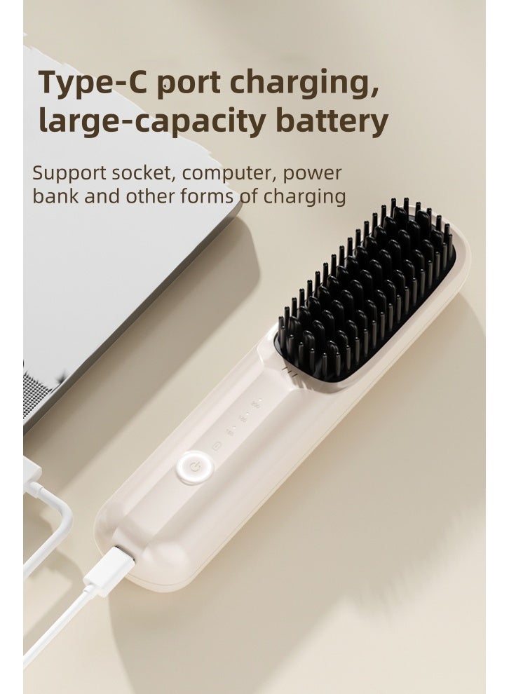 جديد USB اللاسلكية فرشاة استقامة الشعر سلبي أيون مستقيم الشعر الناعم العناية بالشعر فرشاة استقامة الشعر المحمولة السيراميك ساخن مشط - Image 1