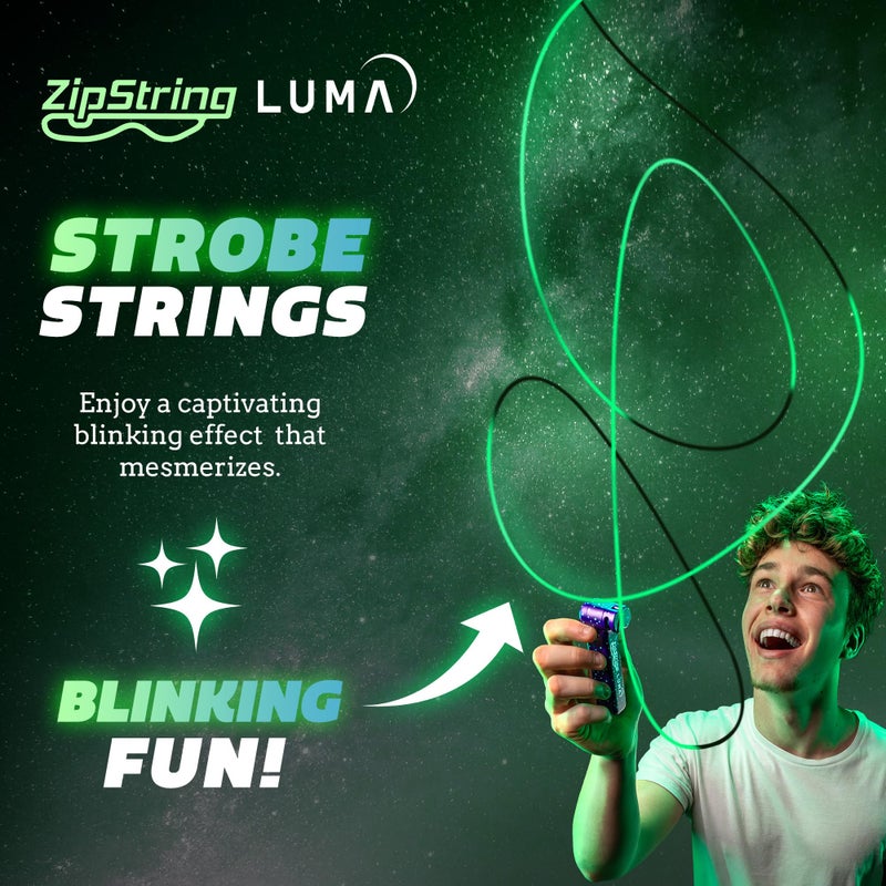 ZipString Lightning Luma Replacement Strings for Rope Launcher Toy â€“ Pack of 3 â€“ UV Reactive Glow in The Dark Fidget for Kids & Adults â€“ Shark Tank Featured â€“ Device Not Included - Image 4