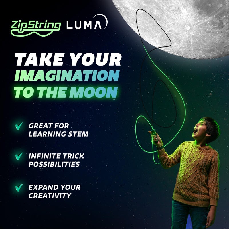 ZipString Lightning Luma Replacement Strings for Rope Launcher Toy â€“ Pack of 3 â€“ UV Reactive Glow in The Dark Fidget for Kids & Adults â€“ Shark Tank Featured â€“ Device Not Included - Image 5