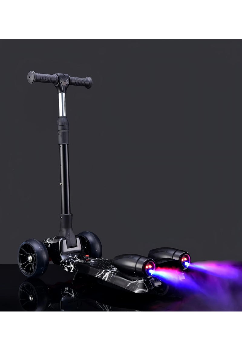 EASY FUTURE For Boys and Girls, Foldable & Safe Ride 3 Wheel Kick Scooter with LED Light-Up Wheels, Bluetooth Music, Water Spray Smoke Effect, Lean to Steer, for Kids Ages 3–14 - Image 2
