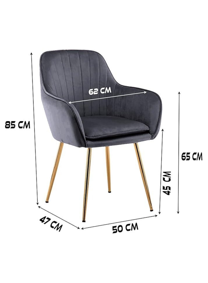 Poppins Home Poppins HOME Dining Room Chair Luxury Living room Chair Makeup Chair Multipurpose Chair Velvet Fabric with gold Legs (Blue)  - Image 3