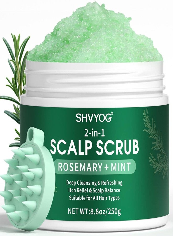 SHVYOG Scalp Scrub, Rosemary Exfoliator Scrub with Peppermint & Sea Salt, Anti-Dandruff Detox Clarifying Exfoliator Shampoo for Deep Scalp Cleanse with Scalp Massager - Image 1