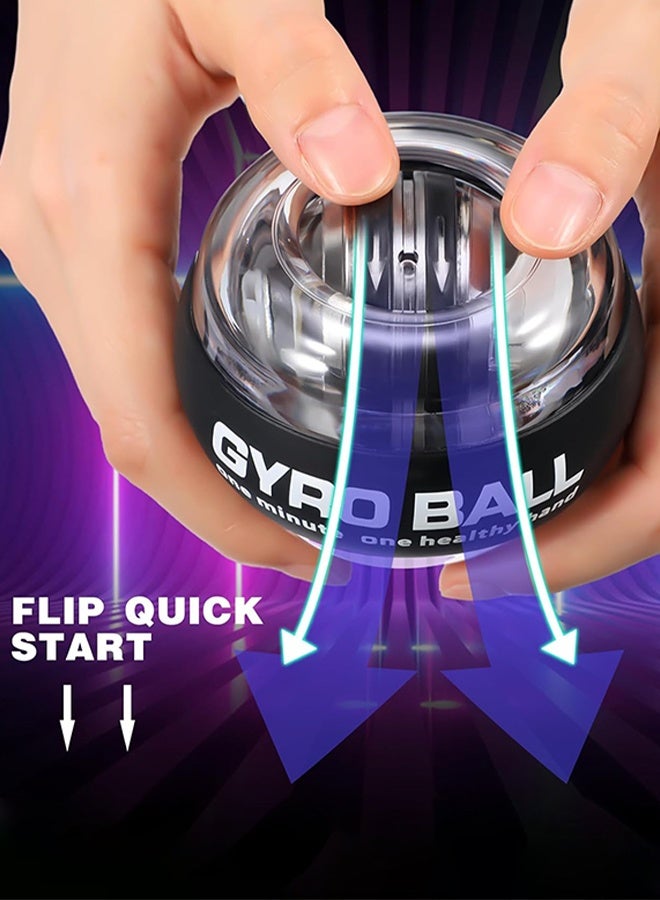 UNUNS Wrist Power Gyroscopic Ball,Upgraded Auto-Start Power Wrist Ball,Spinner Gyro Hand Grip Strengthener For Strengthen Arms Fingers Muscles,Forearm Exerciser With LED Lights,Bag And Wrist Strap - Image 5