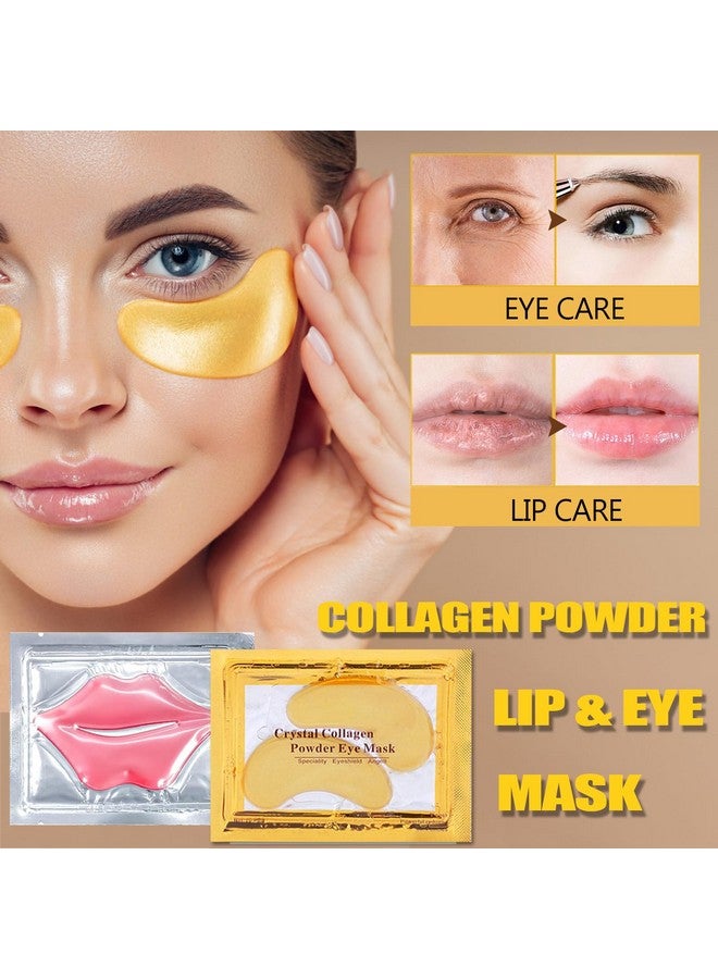 Miniling 30 Pairs 24K Gold Eye Masks & Lip Maskscrystal Collagen Eye Patches For Puffy Eyes Effectively Moisturizing Lip & Eye Skin Care Reducing Fine Lines Dark Circleeye Patches - Image 2