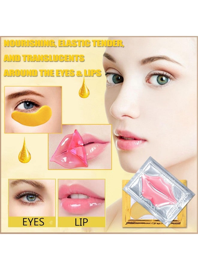 Miniling 30 Pairs 24K Gold Eye Masks & Lip Maskscrystal Collagen Eye Patches For Puffy Eyes Effectively Moisturizing Lip & Eye Skin Care Reducing Fine Lines Dark Circleeye Patches - Image 5
