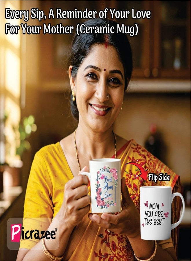 PICRAZEE Mother’s Day Gift for Mom | Birthday Gift for Mother Combo – Jewellery Set (Pendant Chain, Earrings, Bracelet, Ring), Ceramic Mug, Card, Fridge Magnet & Keyring | Best Mom Gift Hamper (D1) - Image 3