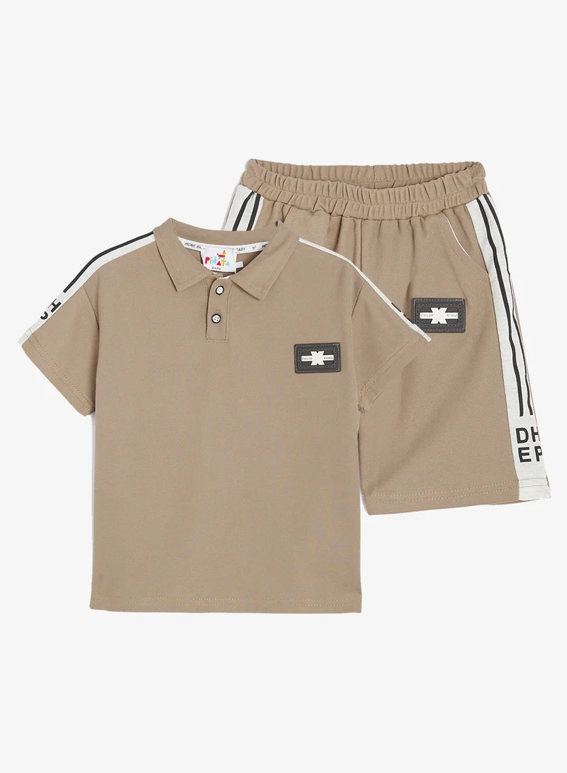 Pinata Cotton Polo Tshirt and Shorts Set