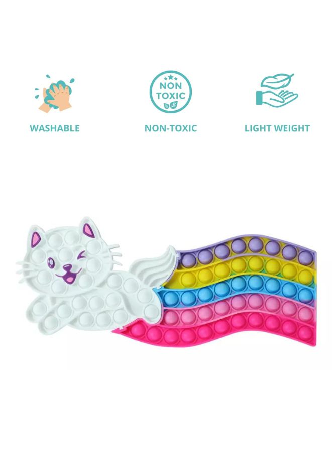 Push Pop Bubble Fidget Toy Silicone Animal Sensory Squeeze Toy Stress Relief Anti-Anxiety ADHD Autism Special Fidget Popper Gift for Kids and Adults Cat B  - Image 2