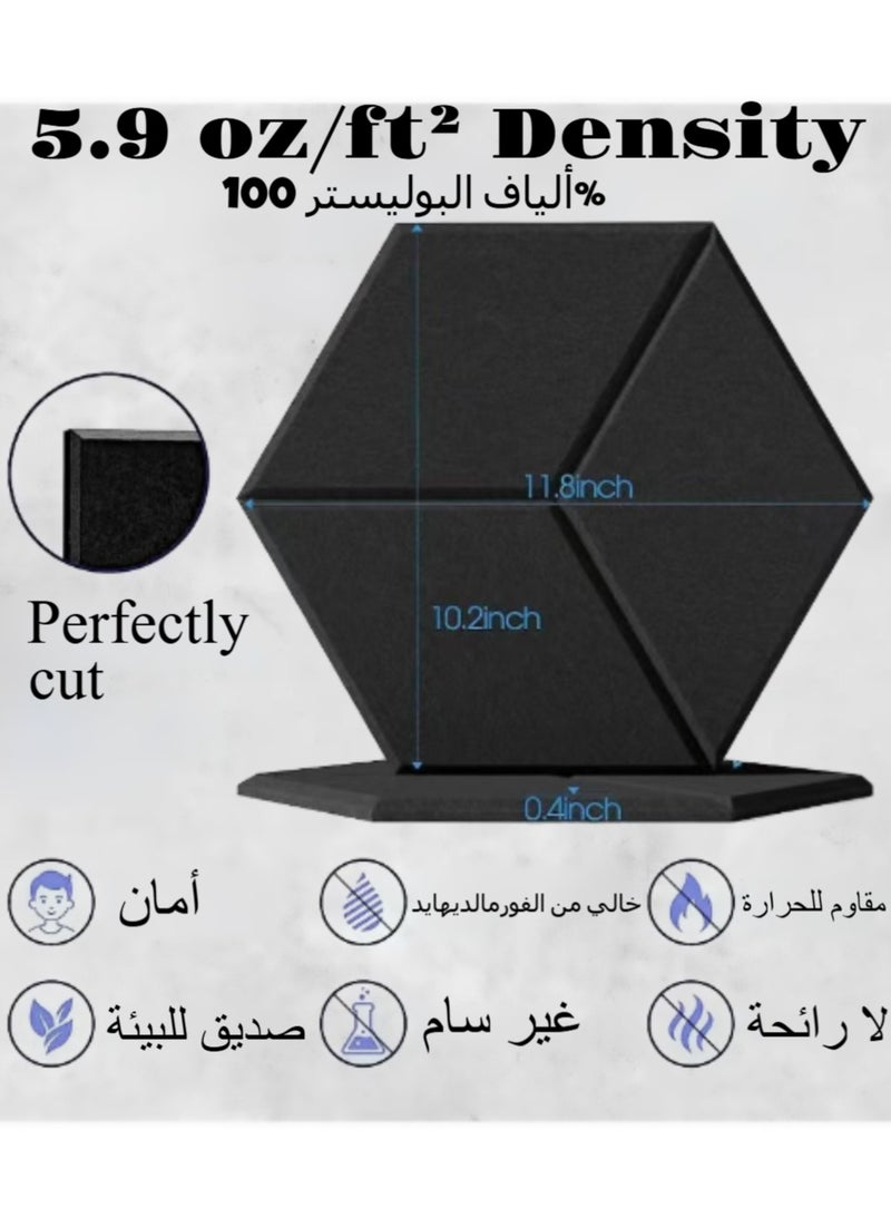 Naxifly 12 Pack Soundproof Foam Wall Panels, 30X15X13cm, Sound Absorbing Panels Self-Adhesive, Sound Insulation Wall Panels High Density, Sound Absorbing Panels for Home Studio Office Wall Decoration and Acoustic Treatment Black - Image 2