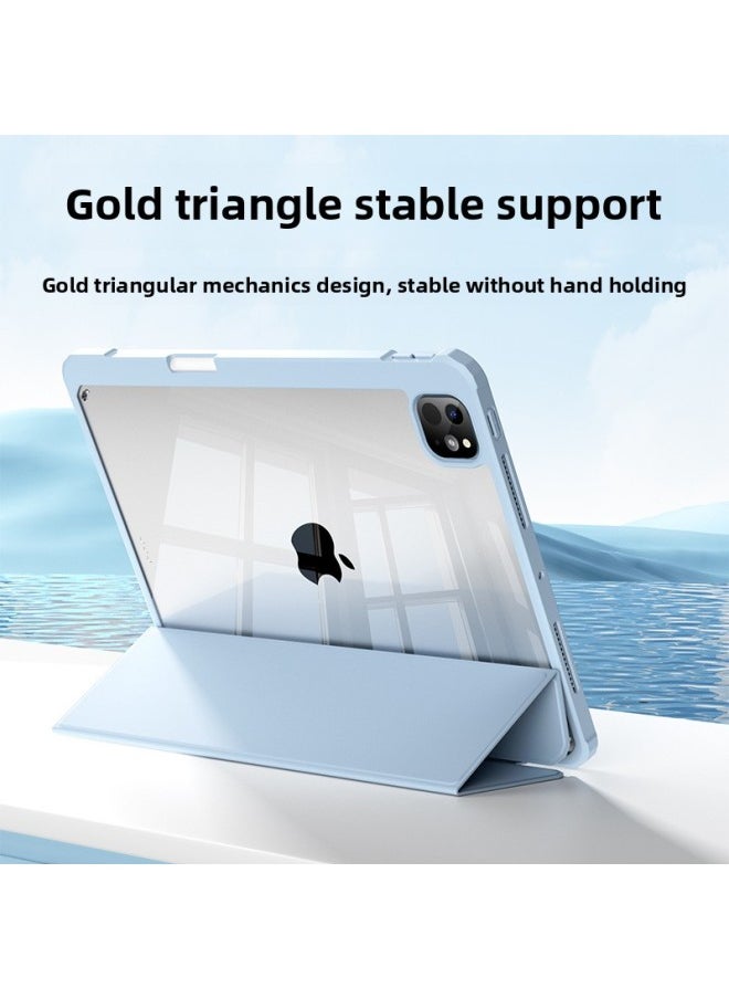 Suitable For Ipadpro11 Inch Protective Cover Mini7 With Pen Slot Flat Air6 Acrylic 10 Generation Hard Bottom Soft Edge Case-Color:Haze [Aurora 1]]-Applicable Model:Pro7-13 Inch (M4) [2024]]  - Image 4