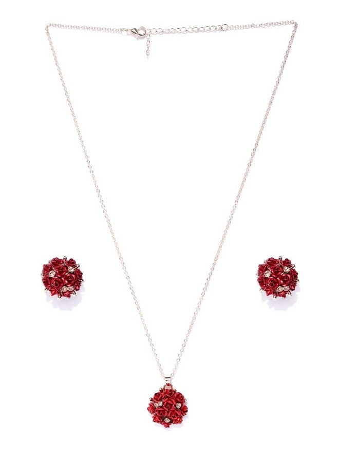 YouBella Jewellery Stylish Gold Plated Floral Necklace Jewellery for Women and Girls (Red) - Image 5