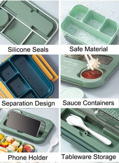Super ZYouth Kids Bento Lunch Box, Lunch Containers for School with 4 Compartments, Utensils and Sauce Container, 1300ml  - Image 4