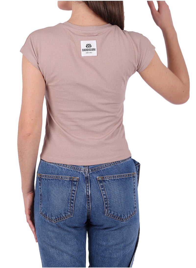 Bardigiani - Beige Sand Kimono V-Neck Shirt for Women - Image 1