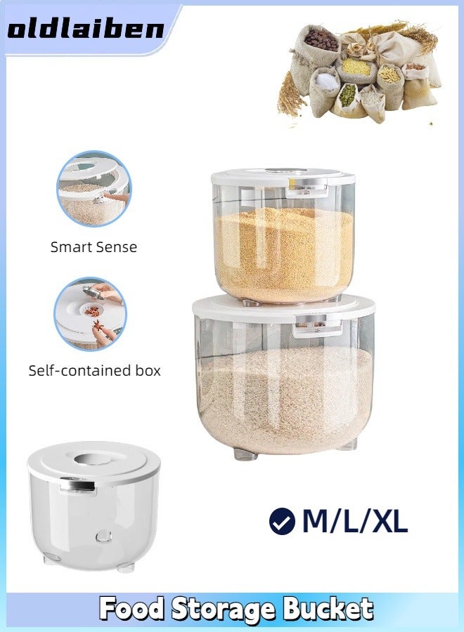 oldlaiben Large-Capacity Grain Storage Tank, Multiple Sizes Household Transparent Insect-proof And Moisture-proof Sealed Rice Bucket, Rice Storage Box With Smart Sensor Cover - Image 1