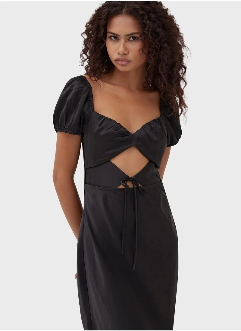 4th & Reckless Cut Out Puff Sleeve Dress